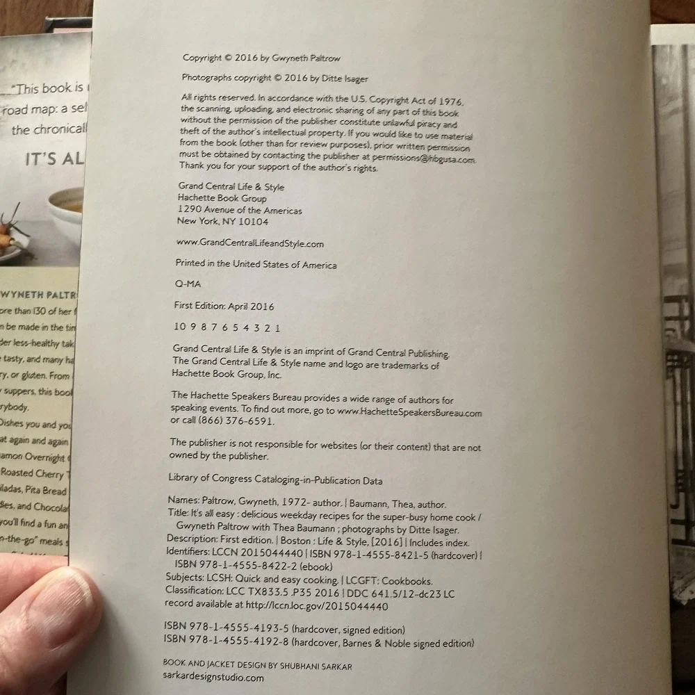 Gwyneth Paltrow Cookbook Lot 2 It's‎ All Easy and My Fathers Daughter